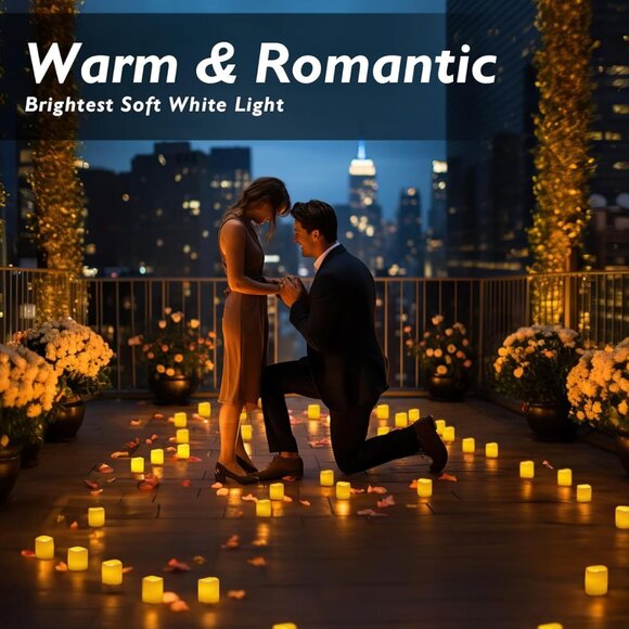 Premium Holiday floating candle lights Led Tea Candle Light Flameless  (12 pack) - Picture 10 of 14